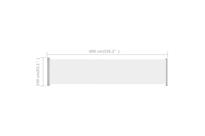 Uttrekkbar sidemarkise 140x600 cm kremhvit - Krem - Sidemarkise - Markiser
