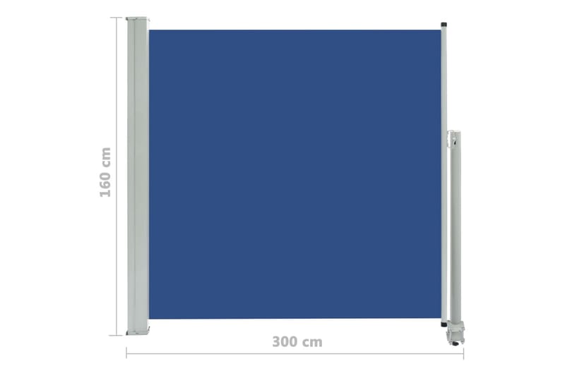 Uttrekkbar sidemarkise 160x300 cm blå - Markiser - Sidemarkise