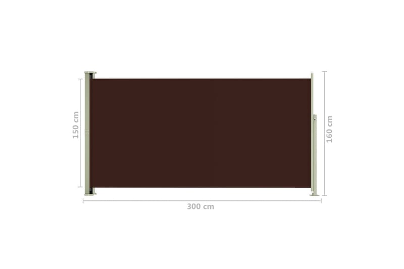 Uttrekkbar sidemarkise 160x300 cm brun - Brun - Sidemarkise - Markiser
