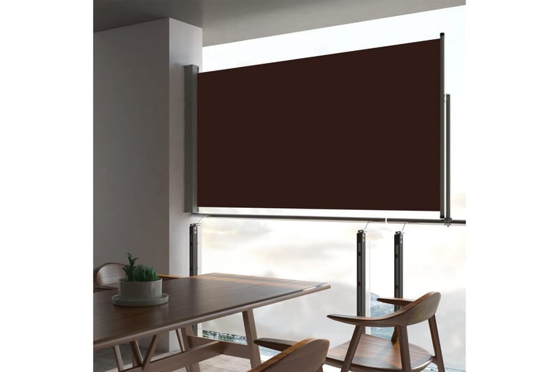 Uttrekkbar sidemarkise 160x300 cm brun -   - Markiser - Sidemarkise