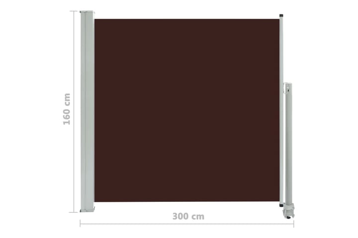 Uttrekkbar sidemarkise 160x300 cm brun -   - Markiser - Sidemarkise