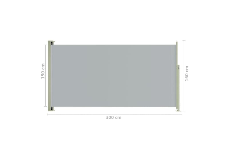 Uttrekkbar sidemarkise 160x300 cm grå - Grå - Sidemarkise - Markiser