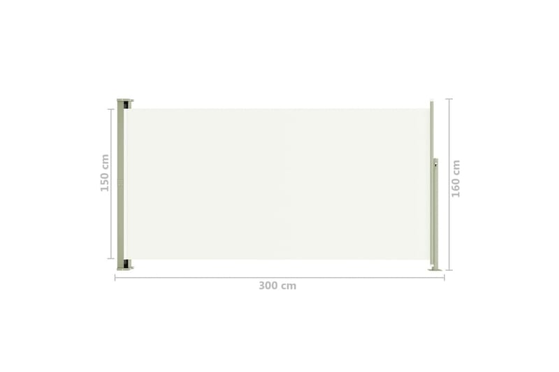 Uttrekkbar sidemarkise 160x300 cm kremhvit - Krem - Sidemarkise - Markiser