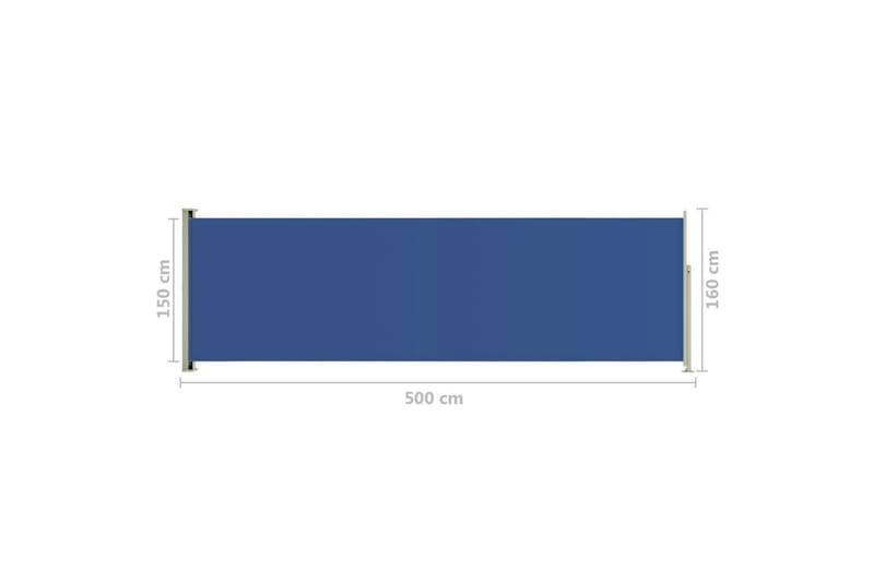 Uttrekkbar sidemarkise 160x500 cm blå - Blå - Sidemarkise - Markiser