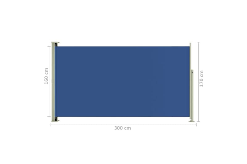Uttrekkbar sidemarkise 170x300 cm blå - Blå - Sidemarkise - Markiser
