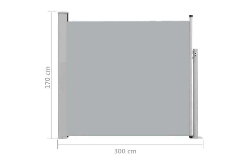 Uttrekkbar sidemarkise 170x300 cm grå - Sidemarkise - Markiser