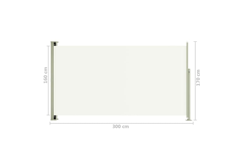 Uttrekkbar sidemarkise 170x300 cm kremhvit - Krem - Sidemarkise - Markiser