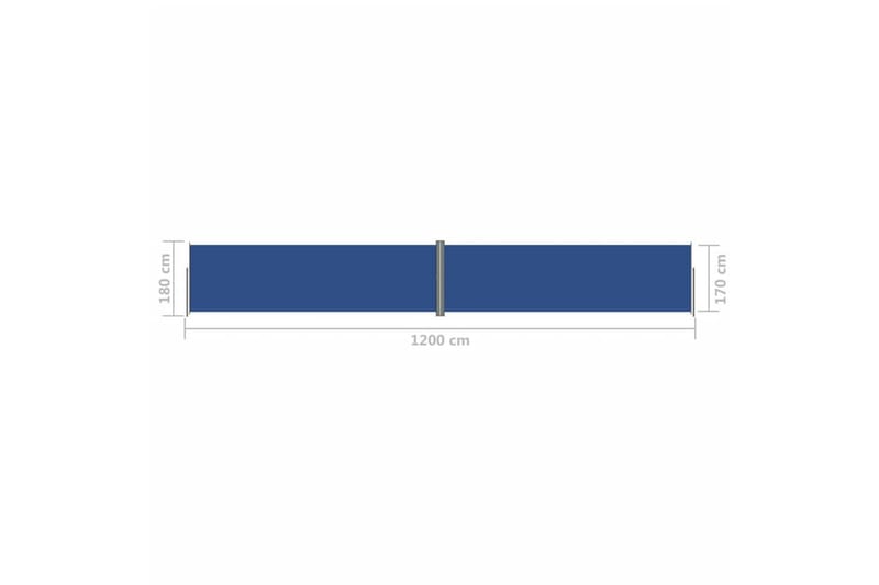Uttrekkbar sidemarkise 180x1200 cm blå - Blå - Sidemarkise - Markiser