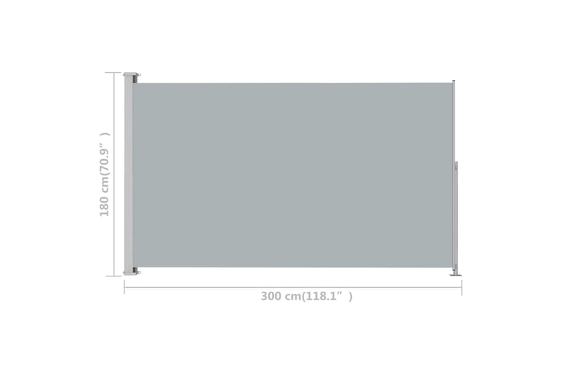 Uttrekkbar sidemarkise 180x300 cm antrasitt - Antrasittgrå - Markiser - Sidemarkise