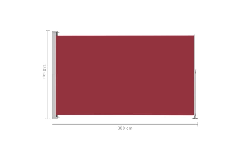 Uttrekkbar sidemarkise 180x300 cm rød - Rød - Sidemarkise - Markiser