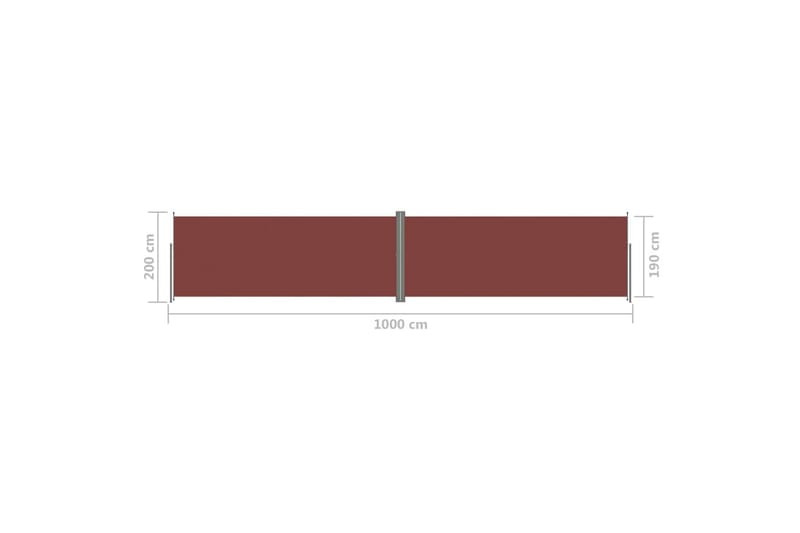 Uttrekkbar sidemarkise 200x1000 cm brun - Brun - Sidemarkise - Markiser