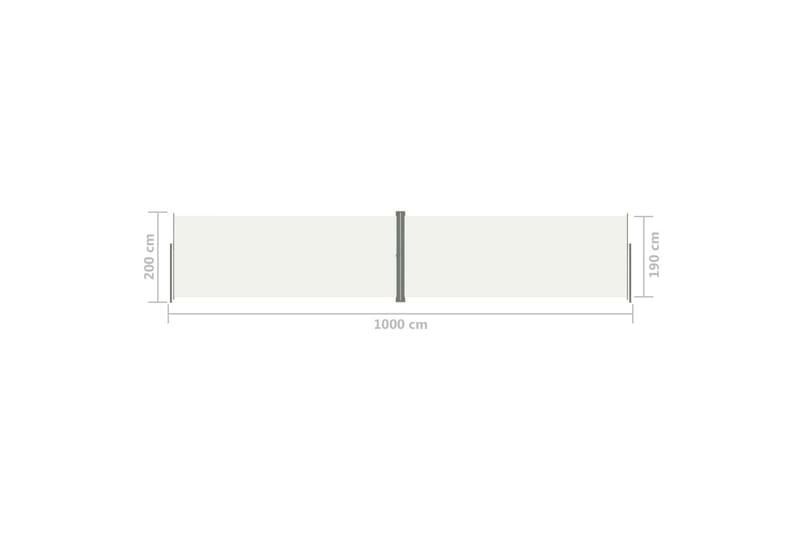 Uttrekkbar sidemarkise 200x1000 cm kremhvit - Krem - Sidemarkise - Markiser
