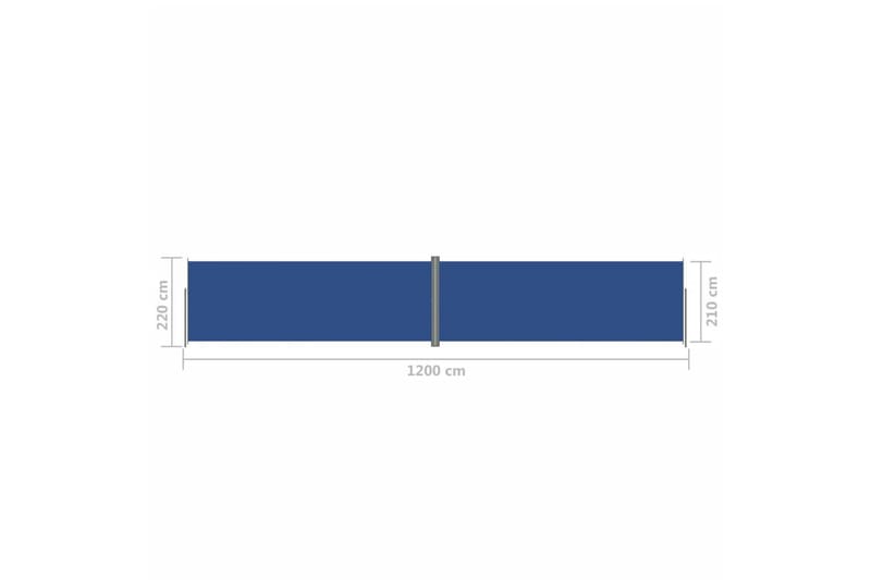 Uttrekkbar sidemarkise 220x1200 cm blå - Blå - Sidemarkise - Markiser