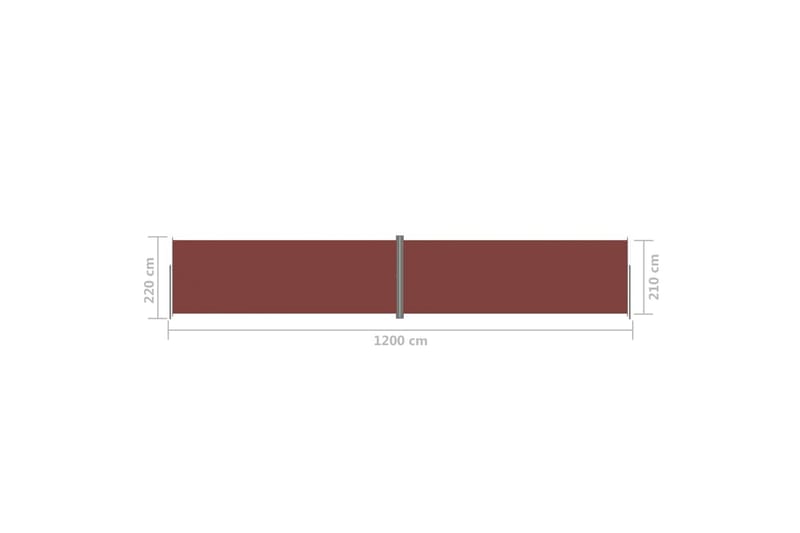Uttrekkbar sidemarkise 220x1200 cm brun - Brun - Sidemarkise - Markiser