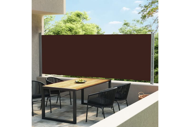 Uttrekkbar sidemarkise 600x160 cm brun - Brun - Sidemarkise - Markiser