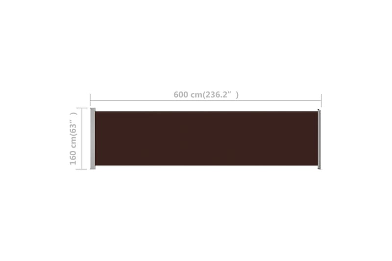 Uttrekkbar sidemarkise 600x160 cm brun - Brun - Sidemarkise - Markiser