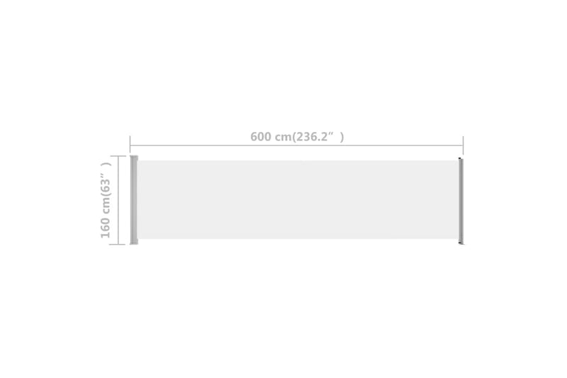 Uttrekkbar sidemarkise 600x160 cm kremhvit - Krem - Sidemarkise - Markiser