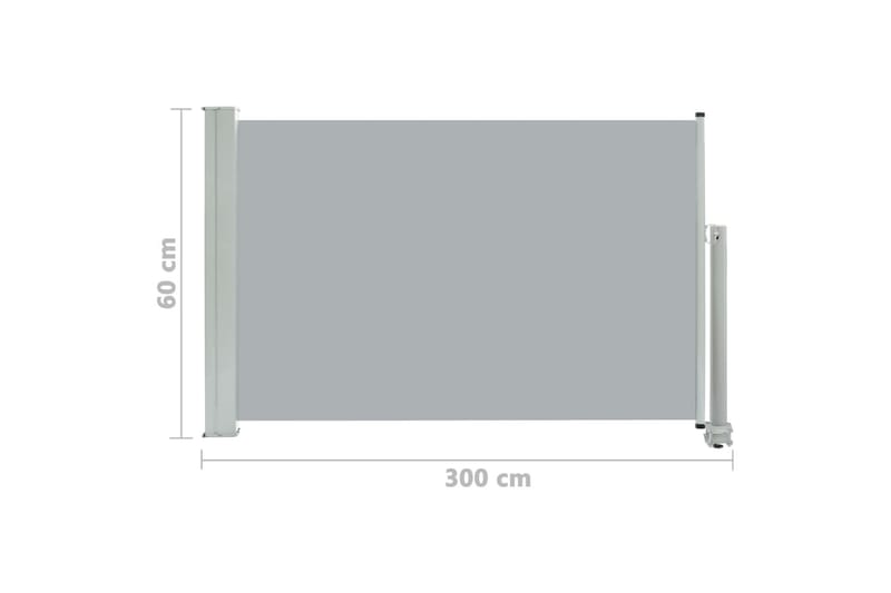 Uttrekkbar sidemarkise 60x300 cm grå - Sidemarkise - Markiser