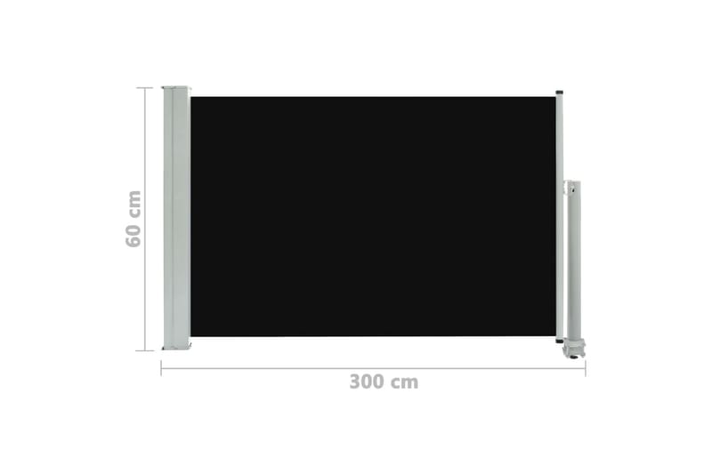 Uttrekkbar sidemarkise 60x300 cm svart - Sidemarkise - Markiser