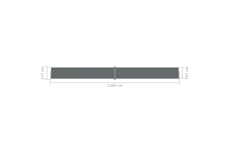 Uttrekkbar sidemarkise antrasitt 117x1200 cm - Antrasittgrå - Sidemarkise - Markiser