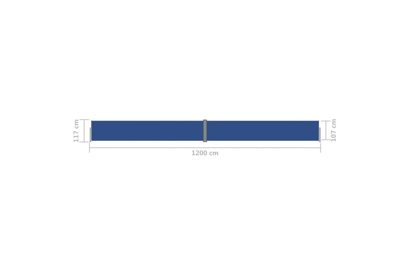 Uttrekkbar sidemarkise blå 117x1200 cm - Blå - Sidemarkise - Markiser