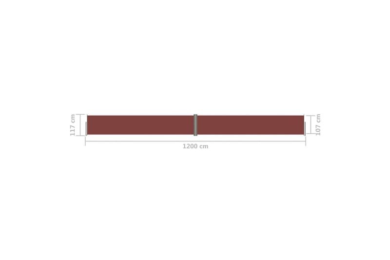 Uttrekkbar sidemarkise brun 117x1200 cm - Brun - Sidemarkise - Markiser