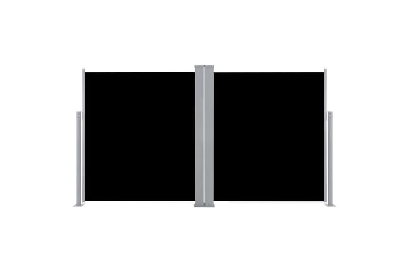 Uttrekkbar sidemarkise dobbel 170x600 cm svart - Sidemarkise - Markiser