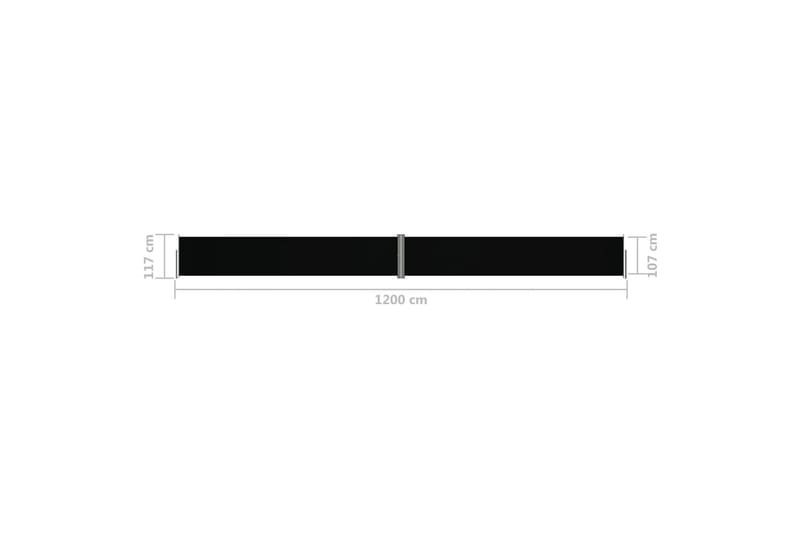 Uttrekkbar sidemarkise svart 117x1200 cm - Svart - Sidemarkise - Markiser