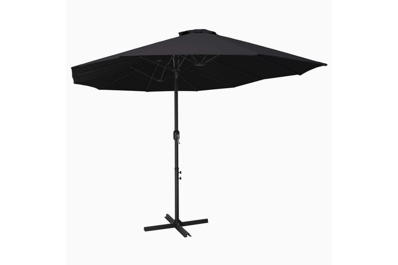 Parasol med aluminiumsstang 460x270 cm svart - Parasoller