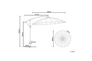 Calabria Ii Parasoll 235 cm - Grå - Hagemøbler & utemiljø - Solbeskyttelse - Parasoller