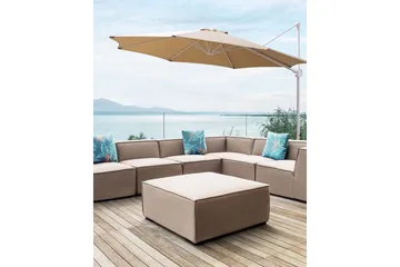 Calimera Hengende parasoll 295 cm - Beige/Hvit - Hagemøbler & utemiljø - Solbeskyttelse - Parasoller - Hengeparasoll