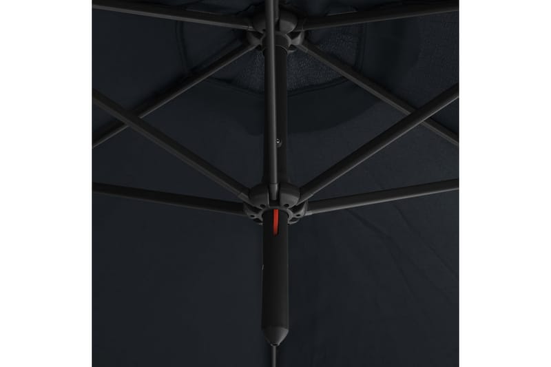 Dobbel parasoll med stålstolpe antrasitt 600 cm - Antrasittgrå - Parasoller