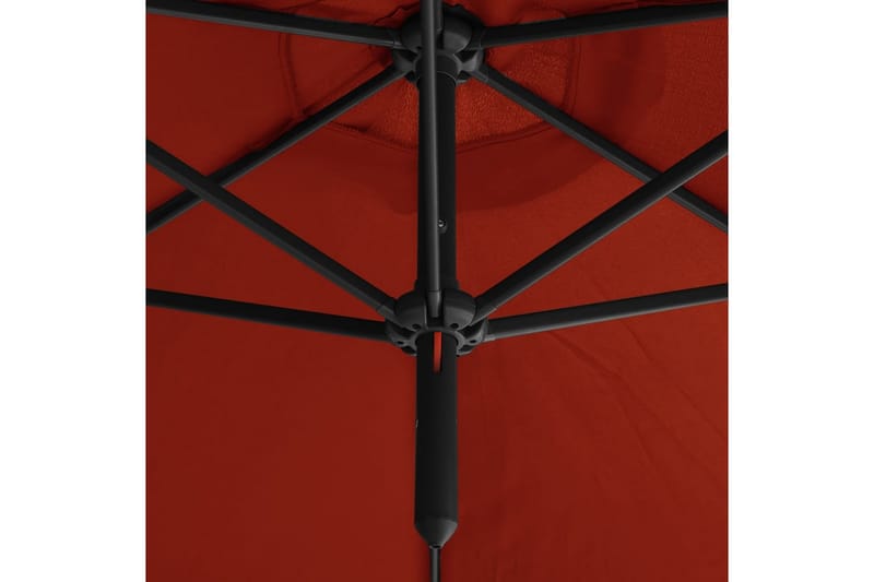Dobbel parasoll med stålstolpe terrakotta 600 cm - Parasoller