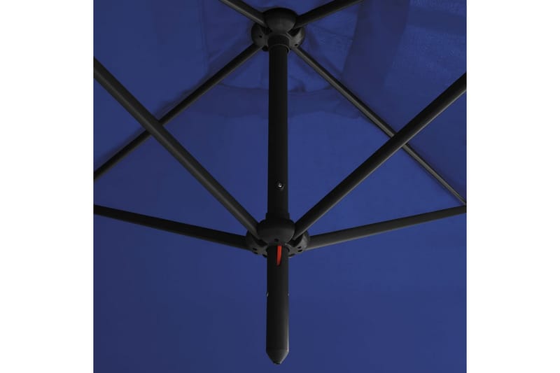Dobbel parasoll med stålstolpe asurblå 600x300 cm - Blå - Parasoller