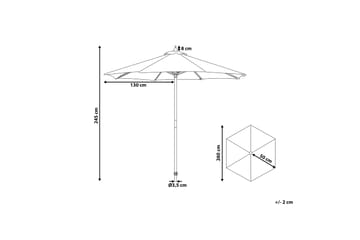 Ferentillo Parasoll 245 cm - Beige - Hagemøbler & utemiljø - Solbeskyttelse - Parasoller