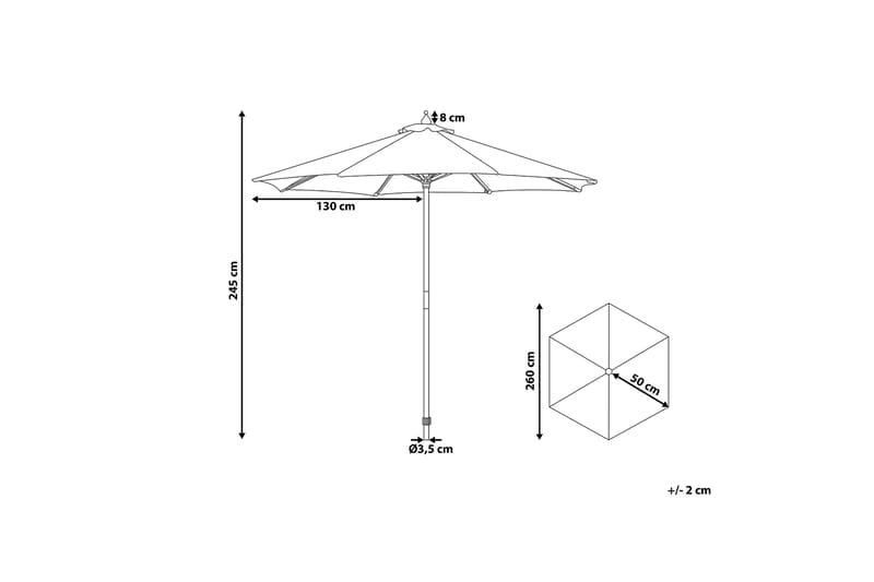 Ferentillo Parasoll 245 cm - Beige - Hagemøbler & utemiljø - Solbeskyttelse - Parasoller