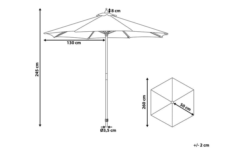 Ferentillo Parasoll 245 cm - Beige - Hagemøbler & utemiljø - Solbeskyttelse - Parasoller