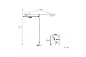 Flamenco Parasoll 244 cm - Blå - Hagemøbler & utemiljø - Solbeskyttelse - Parasoller