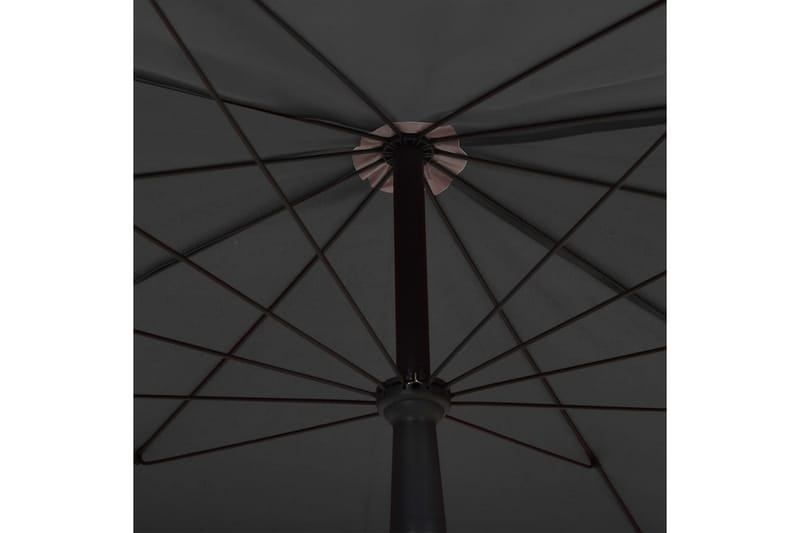 Hageparasoll med stang 200x130 cm antrasitt - Antrasittgrå - Parasoller