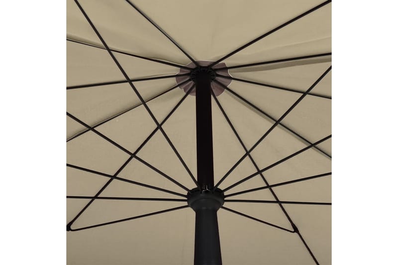 Hageparasoll med stang 200x130 cm gråbrun - Taupe - Parasoller