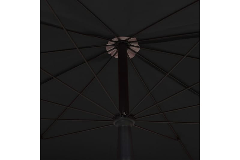 Hageparasoll med stang 200x130 cm svart - Svart - Parasoller