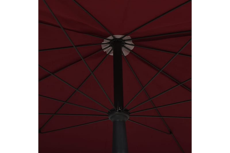 Hageparasoll med stang 200x130 cm vinrød - Rød - Parasoller