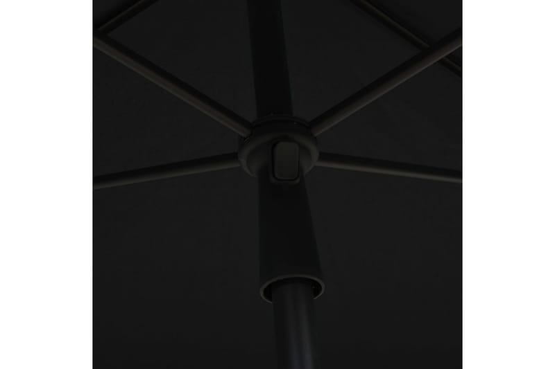 Hageparasoll med stang 210x140 cm svart - Svart - Parasoller