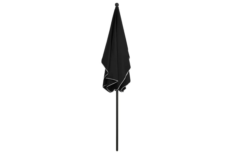 Hageparasoll med stang 210x140 cm svart - Svart - Parasoller