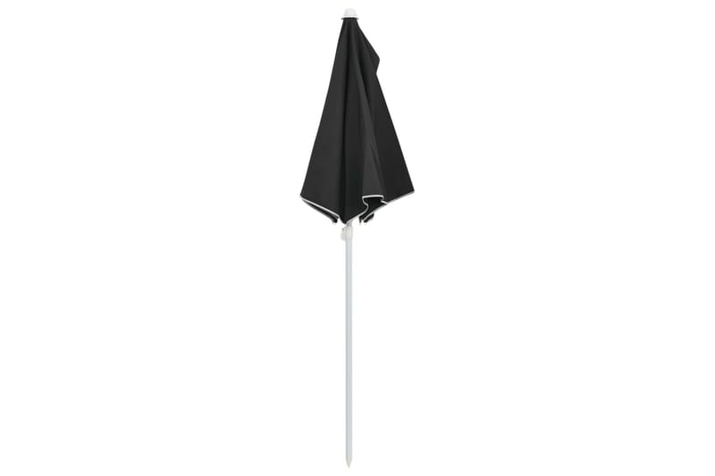Halvrund parasoll med stang 180x90 cm svart - Svart - Parasoller
