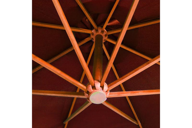 Hengende parasoll med stolpe terrakotta 3,5x2,9m heltre gran - Rød - Hengeparasoll