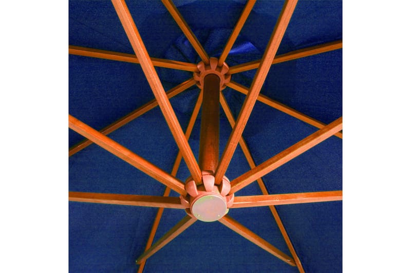 Hengende parasoll med stolpe asurblå 3,5x2,9 m heltre gran - Blå - Hengeparasoll