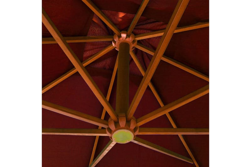 Hengende parasoll med stolpe terrakotta 3x3 m heltre gran - Rød - Hengeparasoll