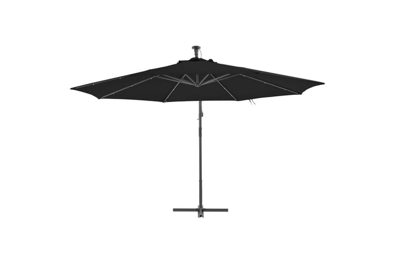 Hengeparasoll med aluminiumsstang 350 cm svart -   - Hengeparasoll