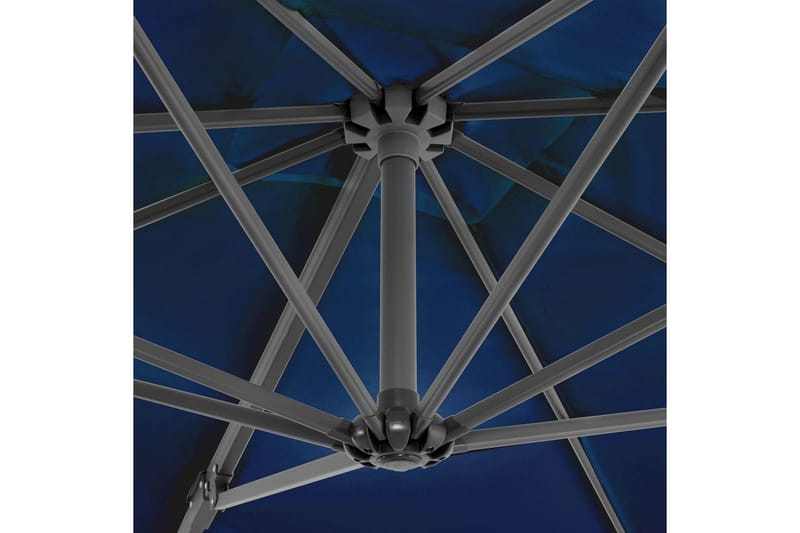 Hengeparasoll med aluminiumsstang asurblå 250x250 cm - Blå - Hengeparasoll